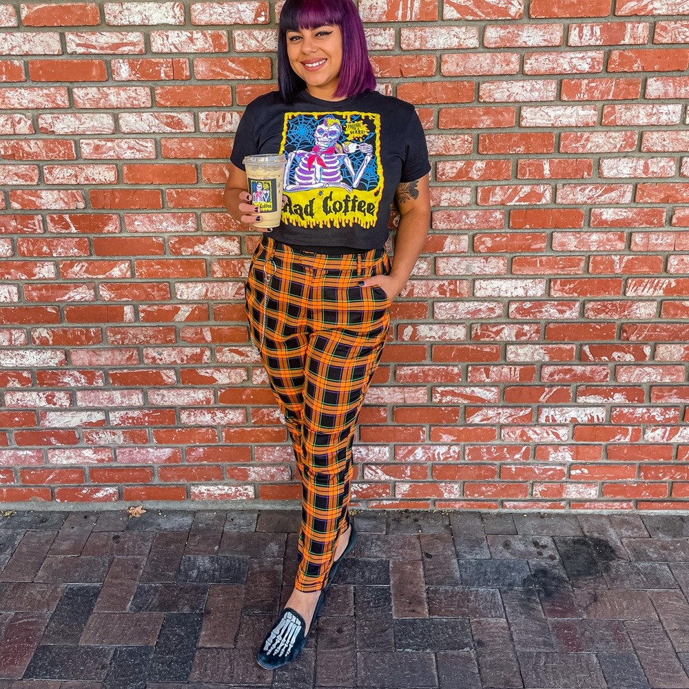 🖤🧡 Hot Topic Orange Plaid Pants 🧡🖤